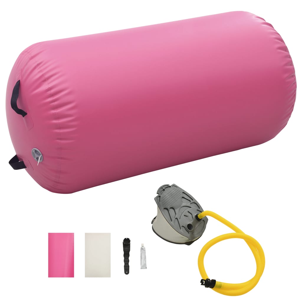 Inflatable Gymnastic Roll with Pump 120x90 cm PVC Pink