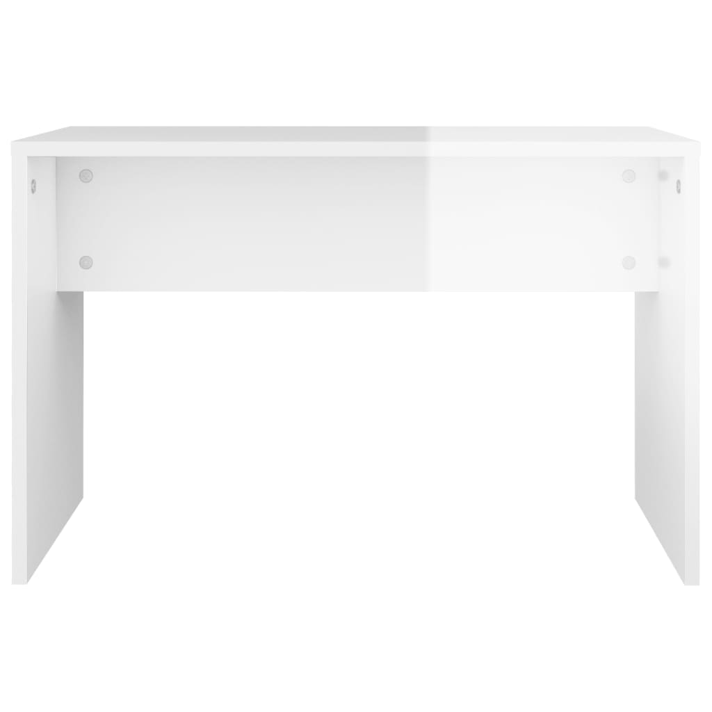 Dressing Table Set High Gloss White 96x40x142 cm