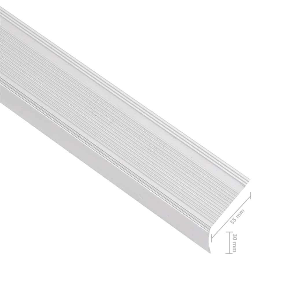 Treppenkantenprofil in L-Form 15 Stk. Aluminium 100cm Silbern