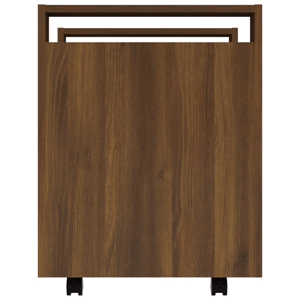 Desk Trolley Brown Oak 60x45x60 cm Engineered Wood