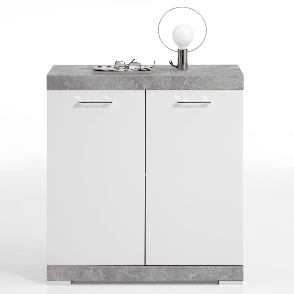 FMD Dresser with 2 Doors 80x34.9x89.9 cm White and Concrete