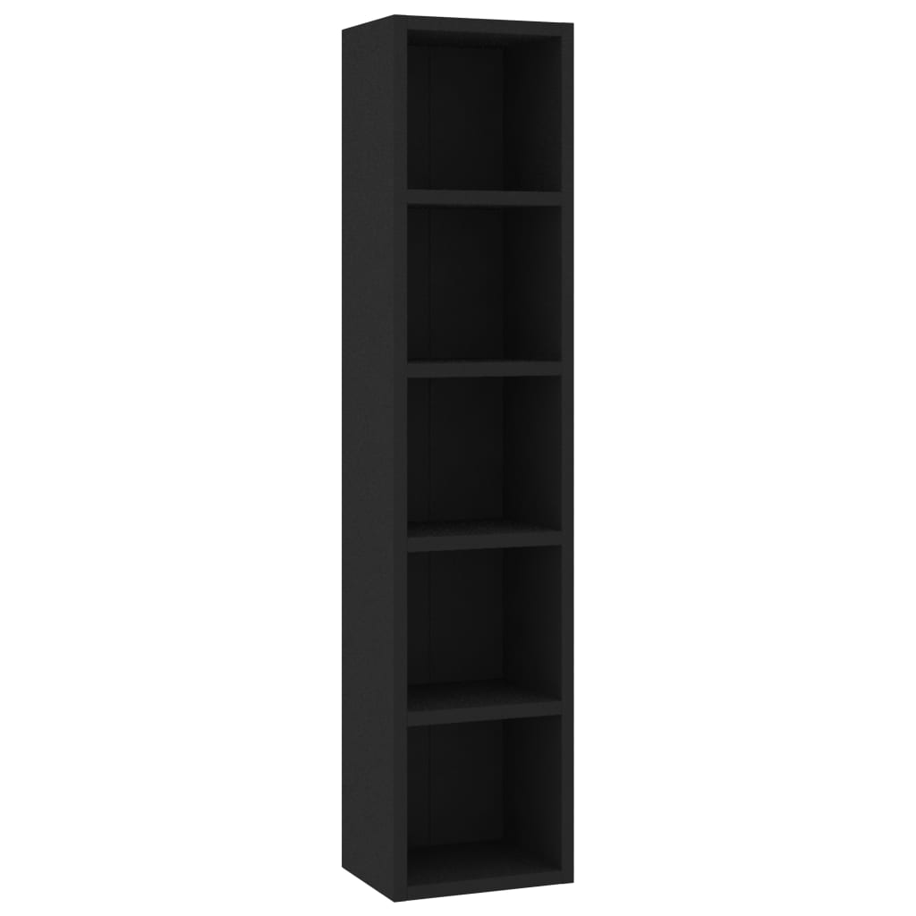 CD Cabinet Black 21x16x93.5 cm Engineered Wood