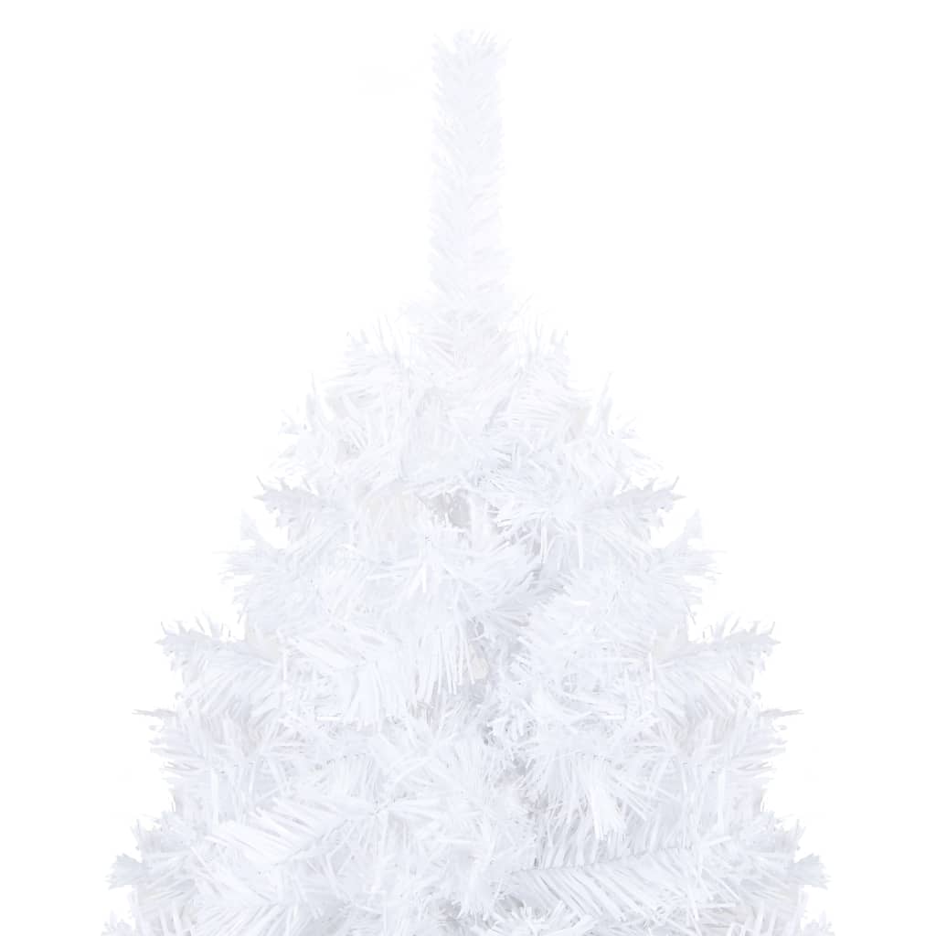 Arbre de Noël artificiel pré-éclairé et boules blanc 150 cm PVC