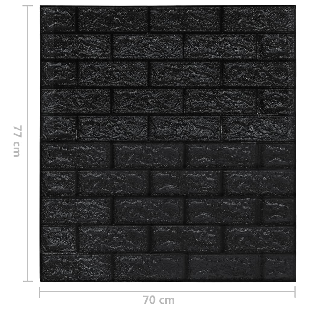 3D Wallpaper Bricks Self-adhesive 20 pcs Black