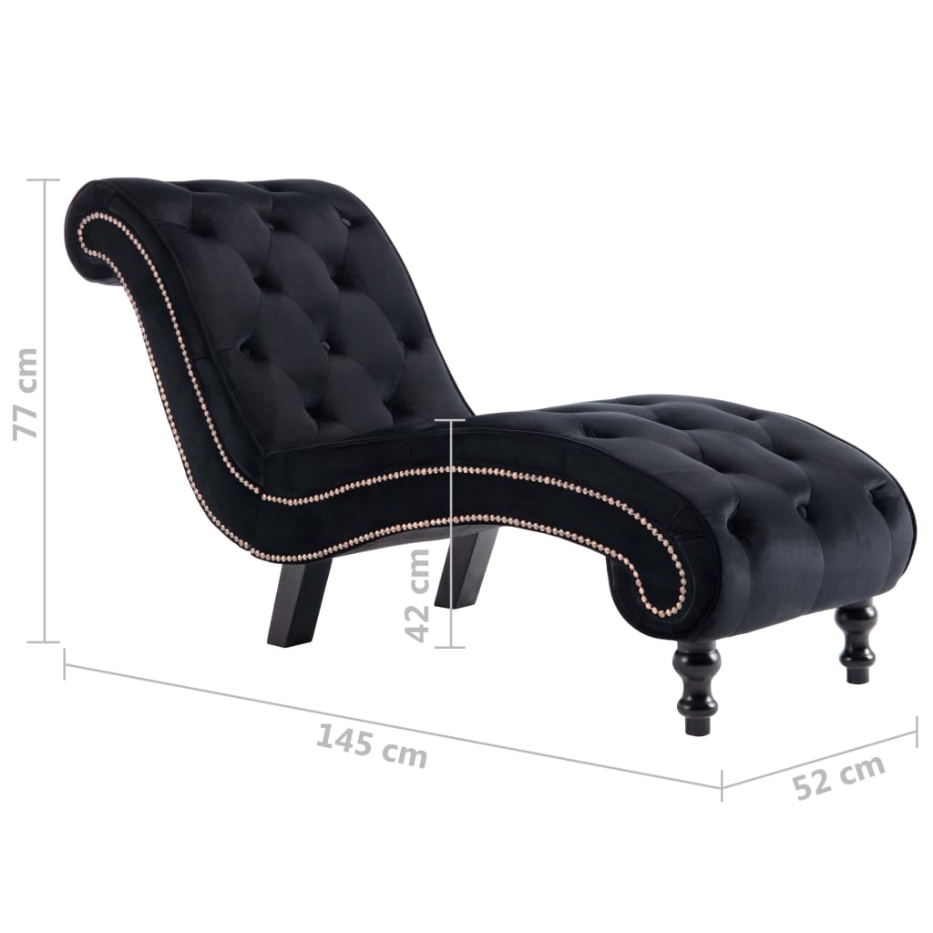 Chaise longue Noir Velours
