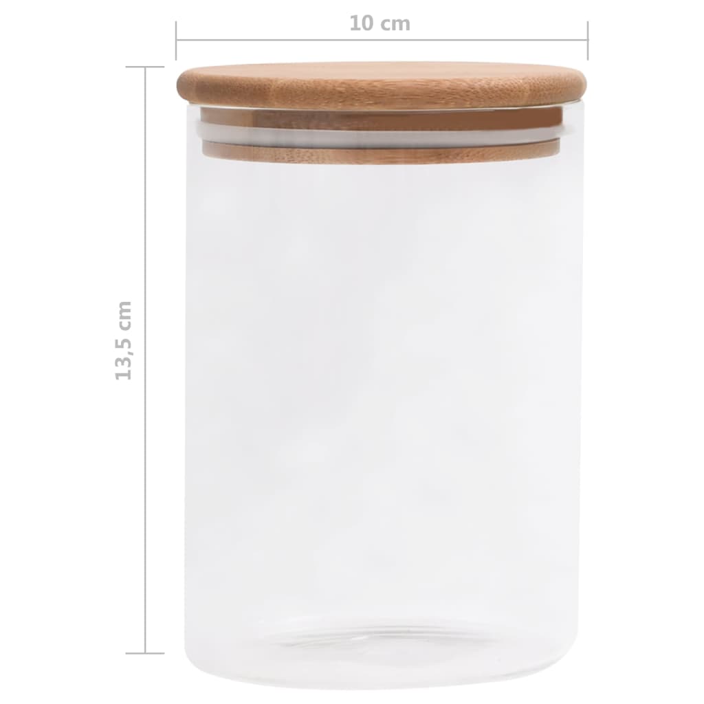 Storage Glass Jars with Bamboo Lid 4 pcs 800 ml