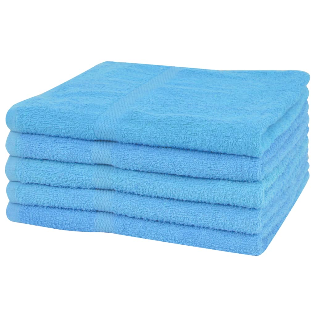 Sauna Towel Set 5 pcs Cotton 360 g/m² 80x200 cm Blue