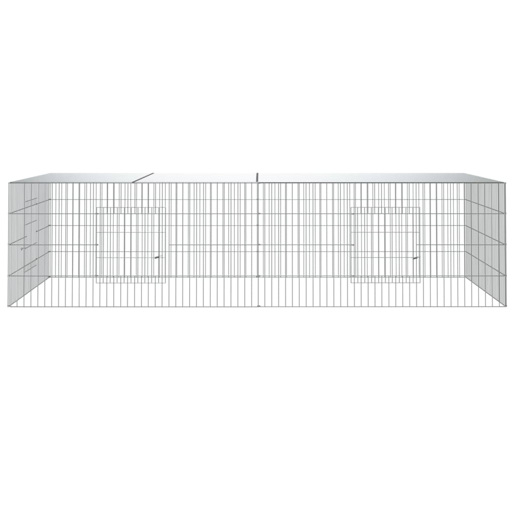 2-Panel Rabbit Cage 220x110x55 cm Galvanised Iron