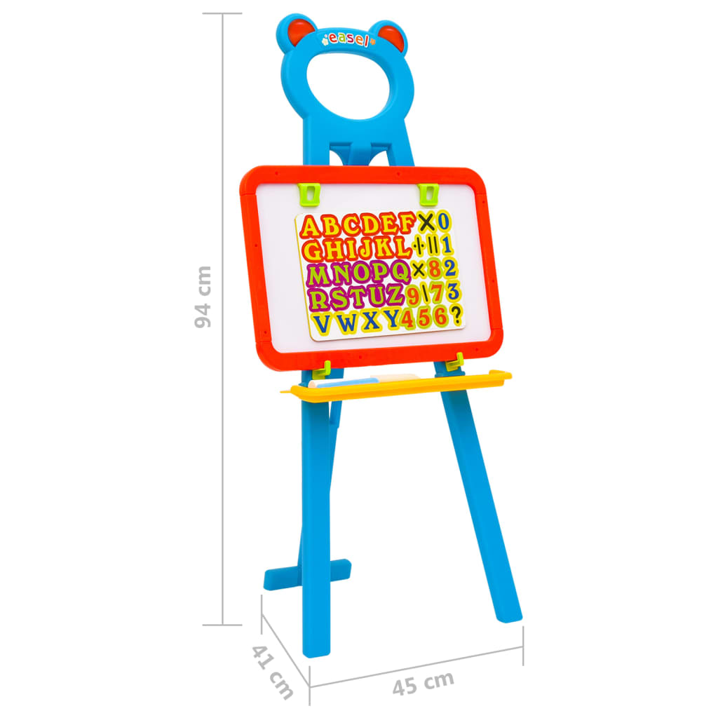 2-1 Children Easel with Chalkboard and Whiteboard