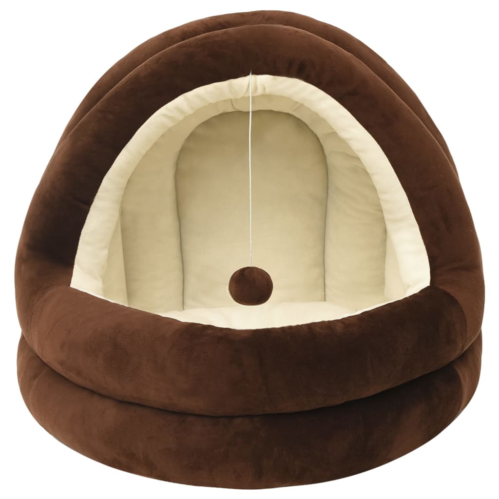 Cat Bed 40x40x35 cm Brown and Cream