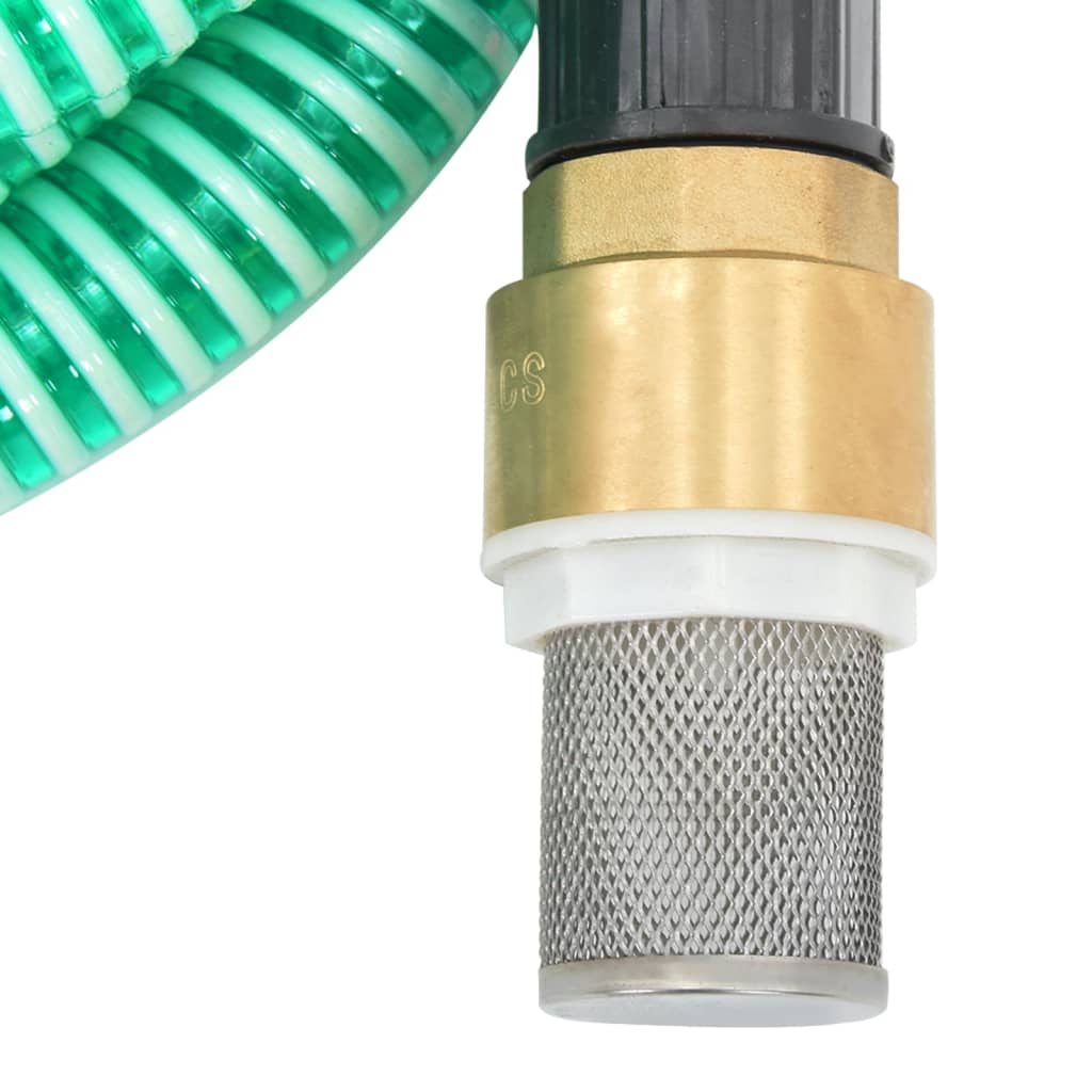 Suction Hose with Brass Connectors Green 1.1" 15 m PVC