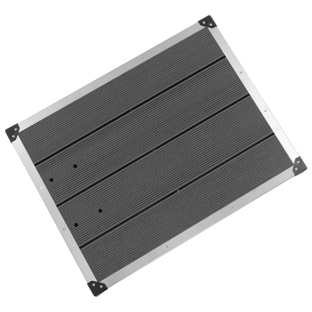 Outdoor Shower Tray WPC Stainless Steel 80x62 cm Grey