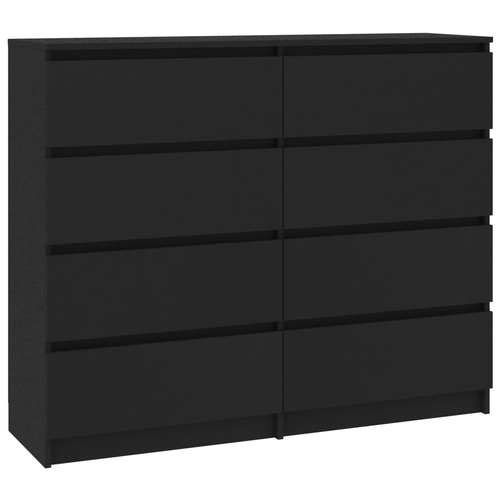 Drawer Sideboard Black 120x35x99 cm Chipboard