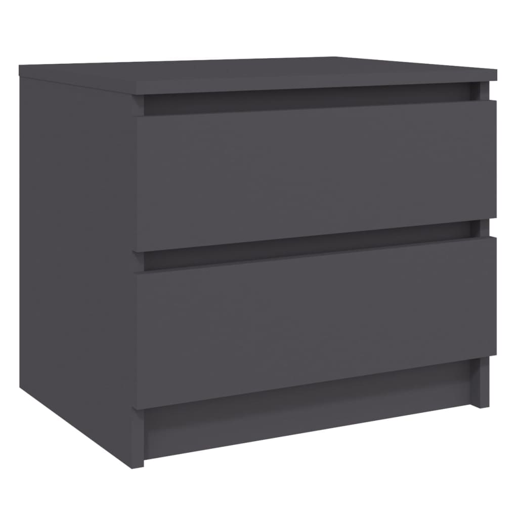 Bed Cabinet Grey 50x39x43.5 cm Chipboard