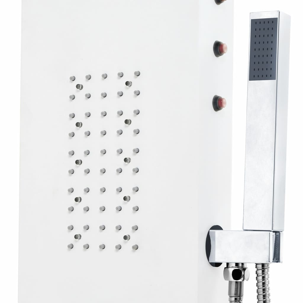 Shower Panel Unit Aluminium 20x44x130 cm White