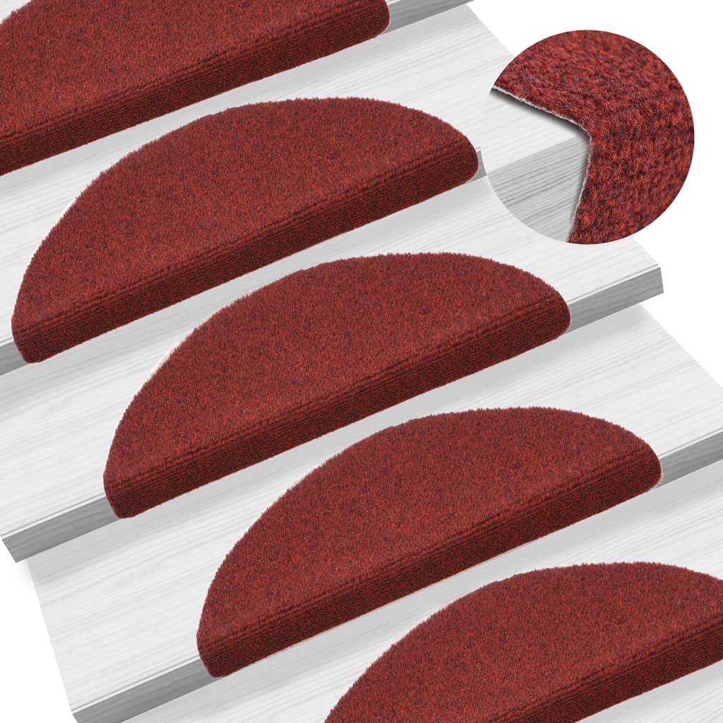 Self-adhesive Stair Mats 10 pcs Red 56x17x3 cm Needle Punch