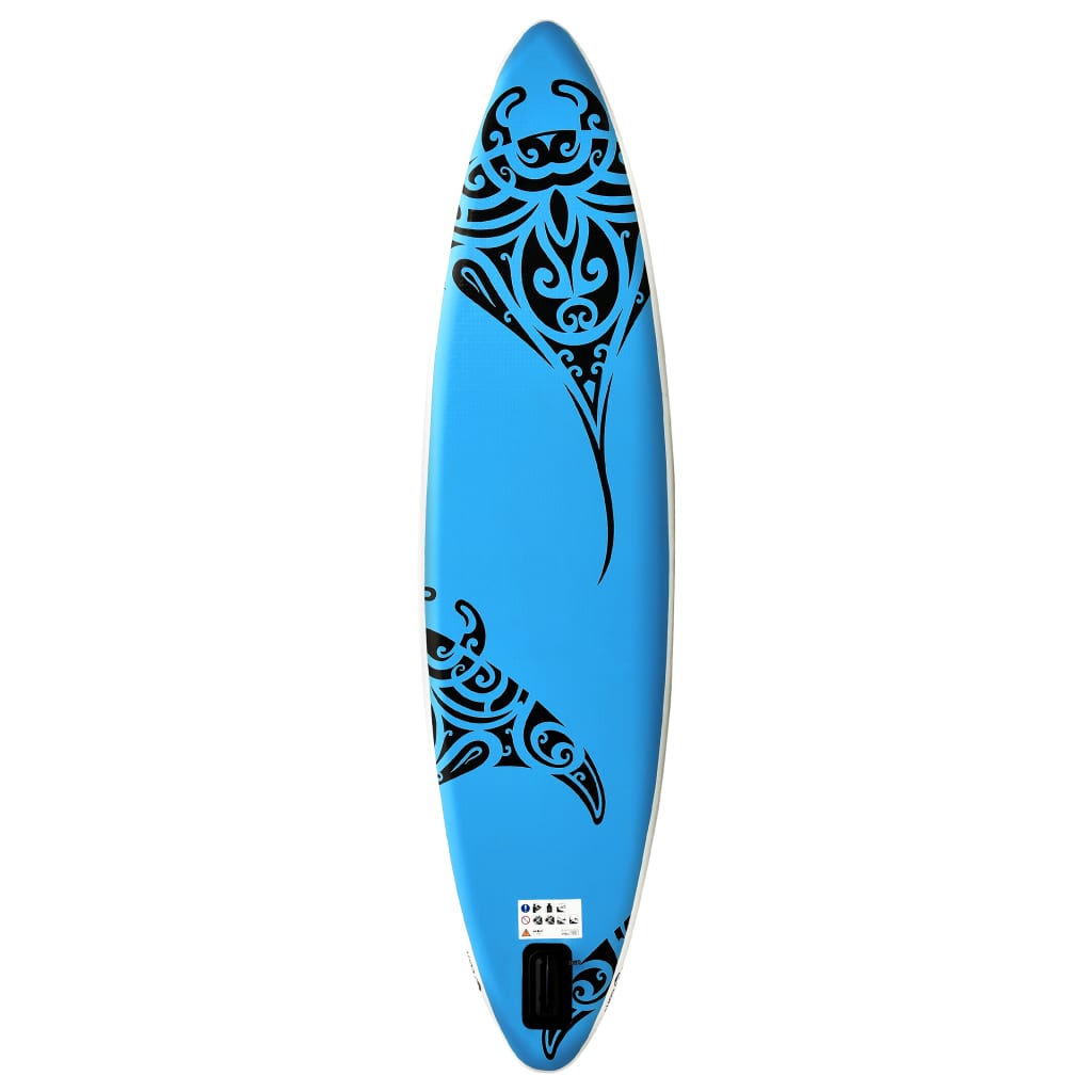 Aufblasbares Stand Up Paddle Board Set 305x76x15 cm Blau