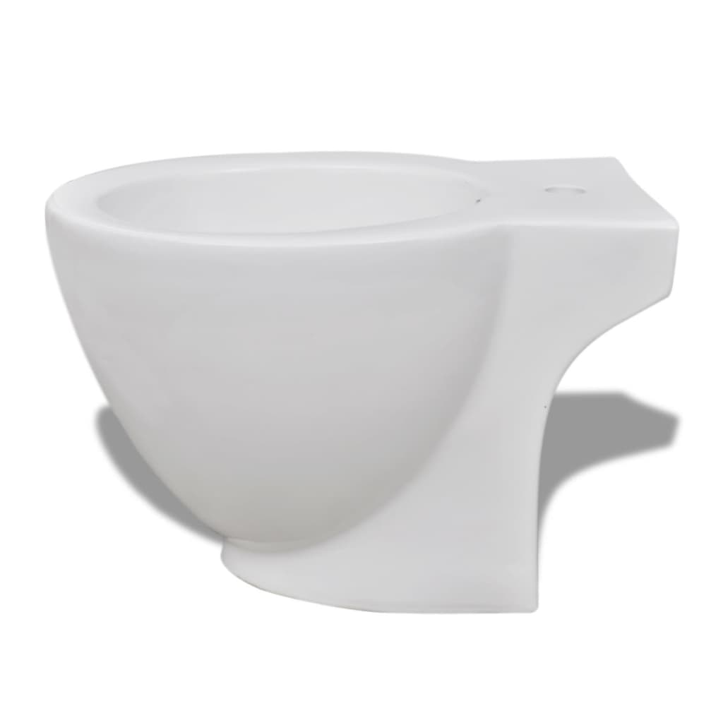 Toilette und Bidet Set Weiss Keramik