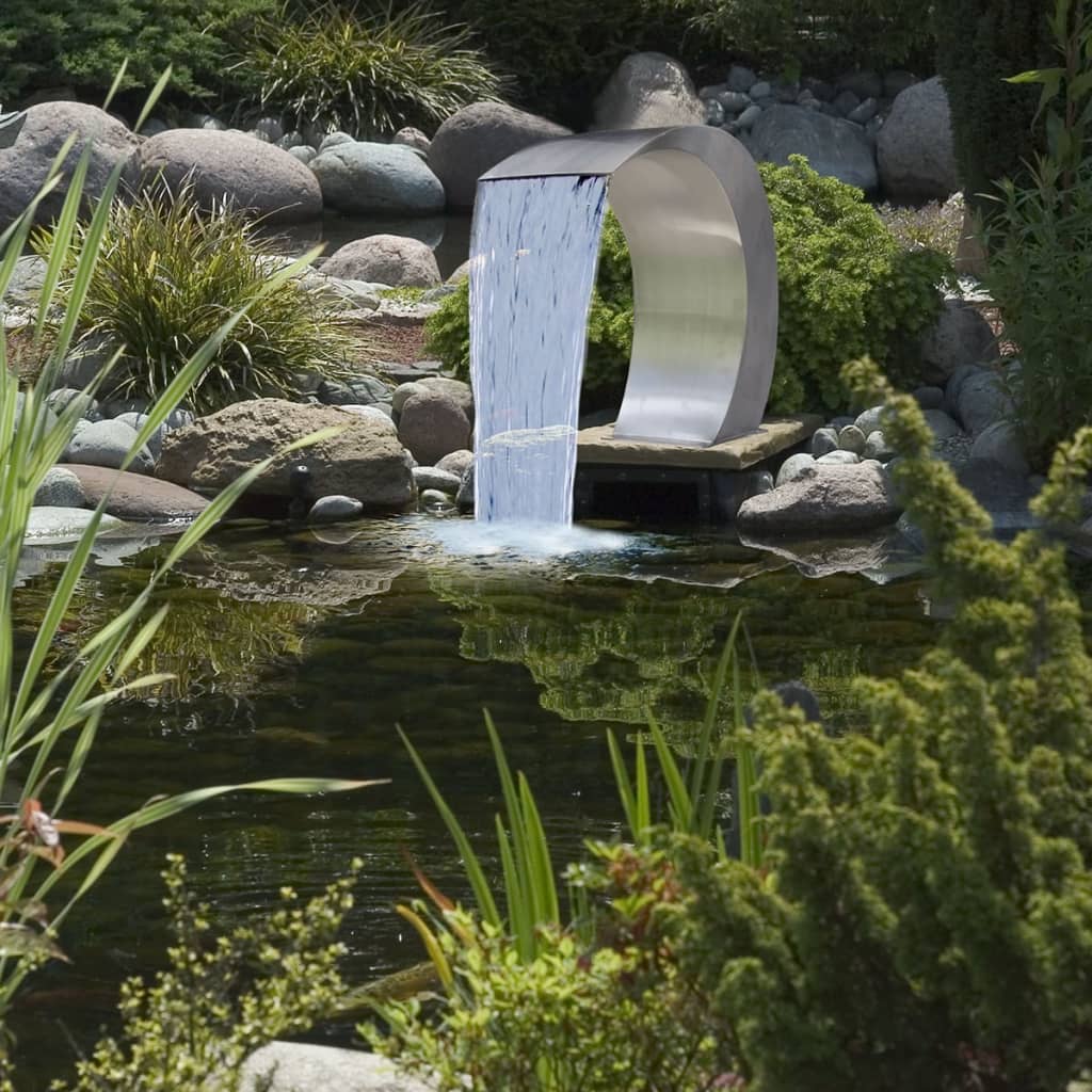 Garten-Wasserfall Pool-Fontäne Edelstahl 45x30x60 cm  