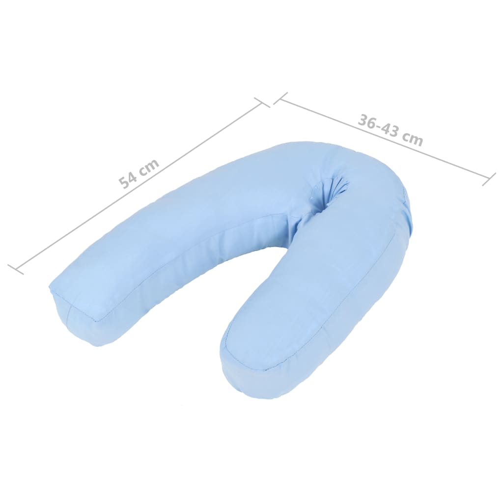 Coussin de grossesse en forme de J 54x(36-43) cm Bleu