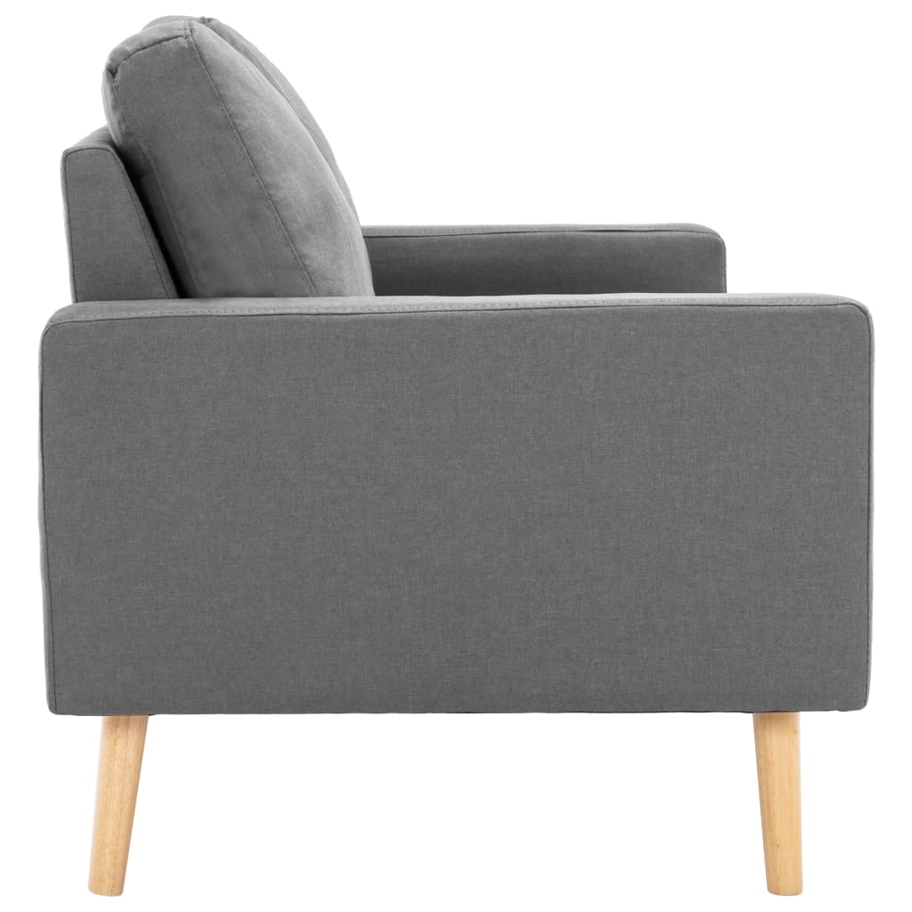 2-Seater Sofa Light Grey Fabric