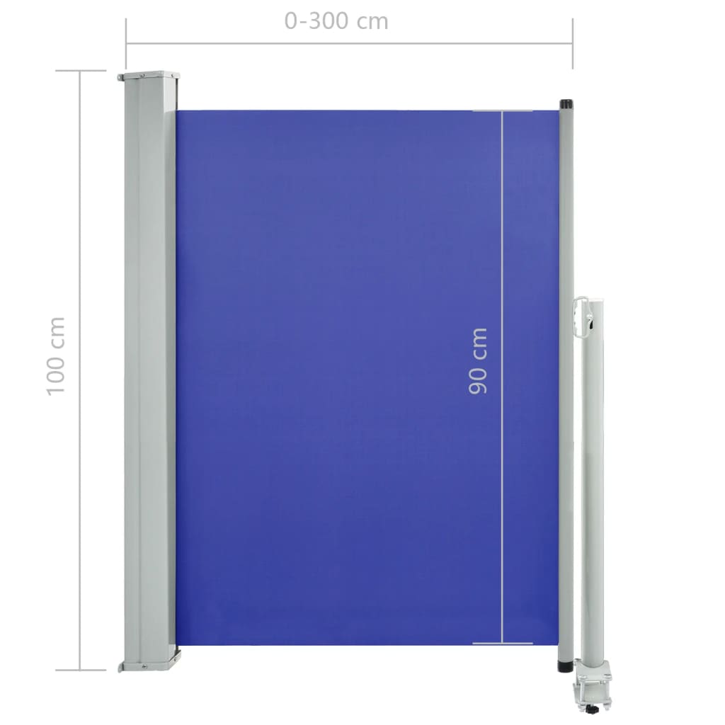 Ausziehbare Seitenmarkise 100x300 cm Blau
