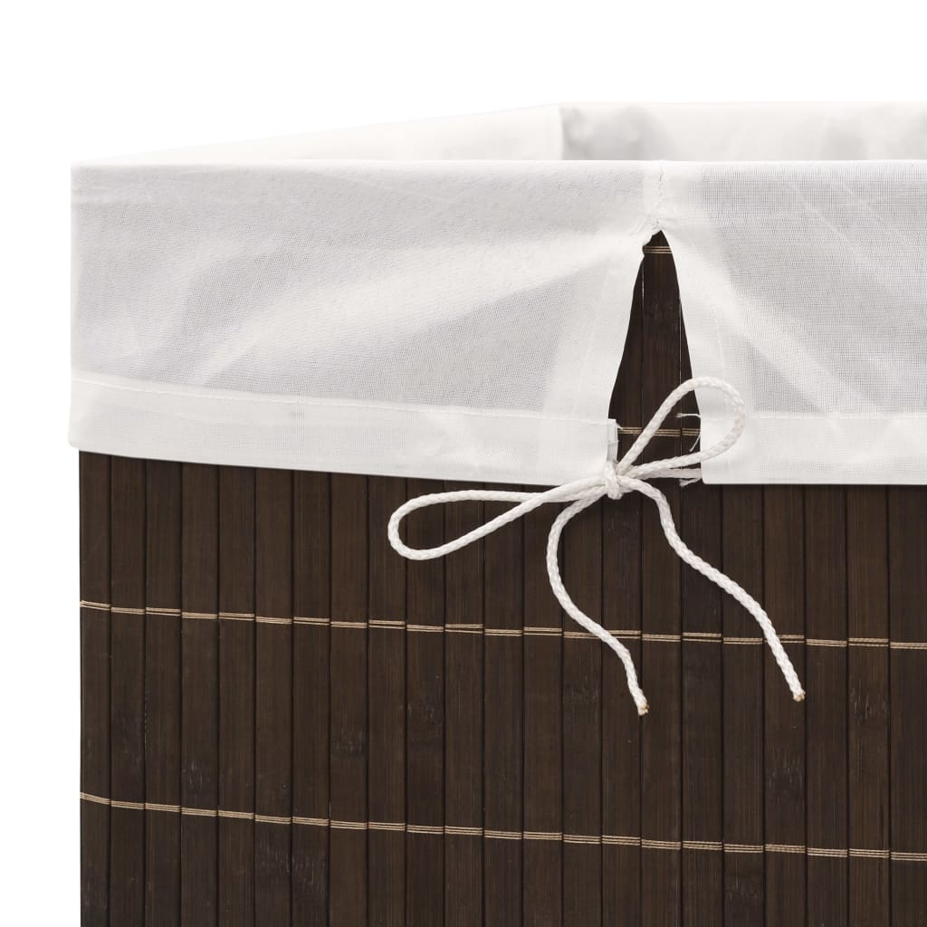 Bambus-Wäschekorb Rechteckig Dunkelbraun