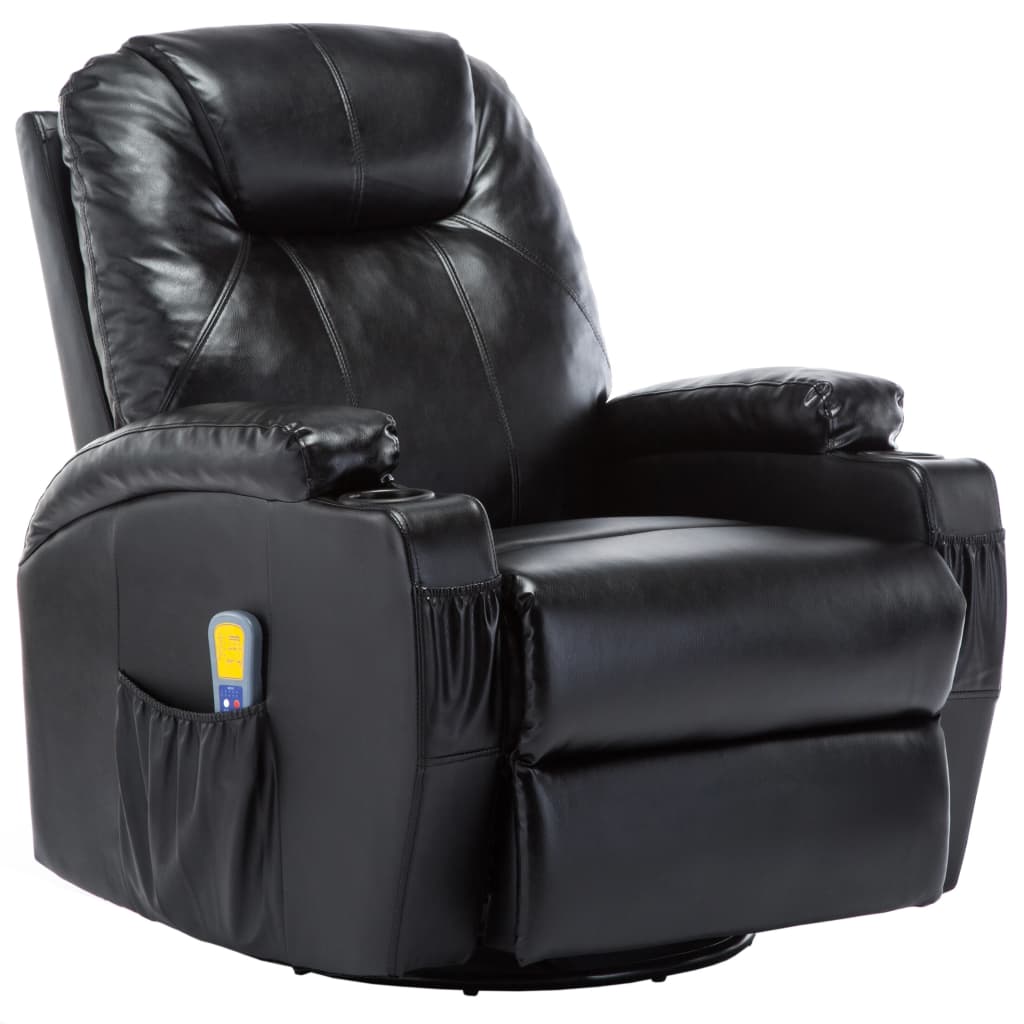 Electric Rocking Massage Chair Faux Leather Black