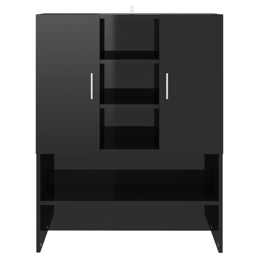 Waschmaschinenschrank Hochglanz-Schwarz 70,5x25,5x90 cm
