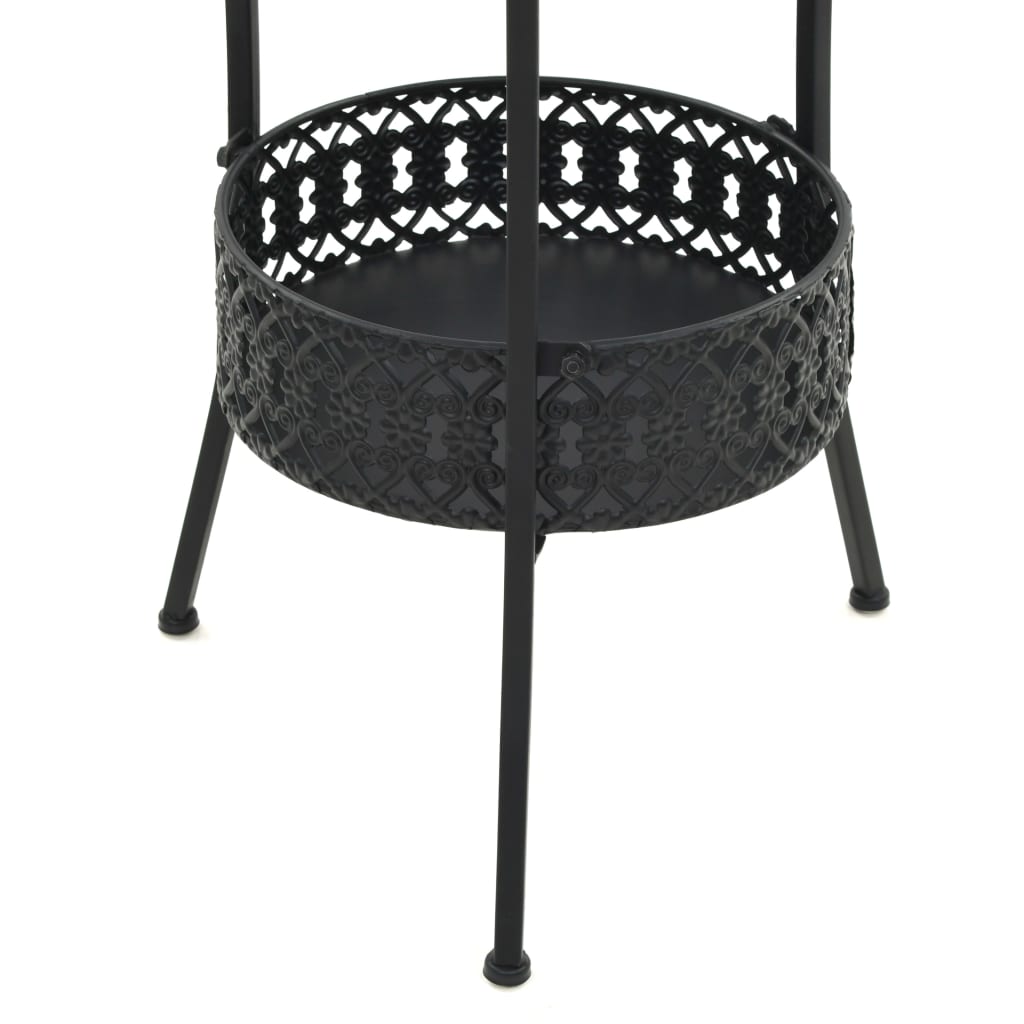 Bistro Table Black 40x70 cm Metal
