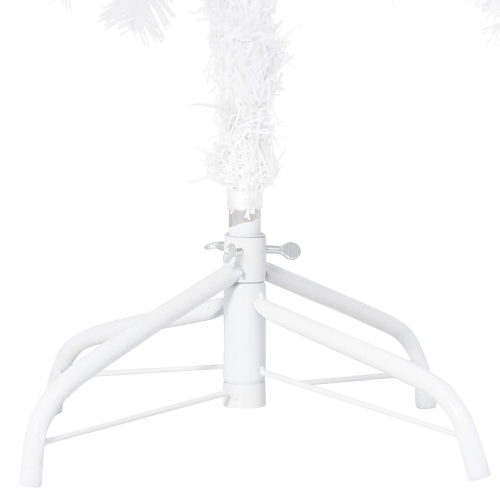 Arbre de Noël artificiel pré-éclairé et boules blanc 150 cm PVC