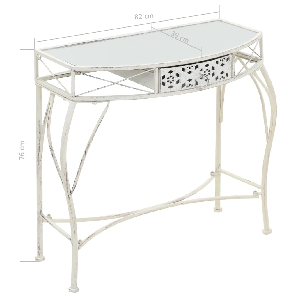    Table d'appoint Style français Métal 82 x 39 x 76 cm Blanc