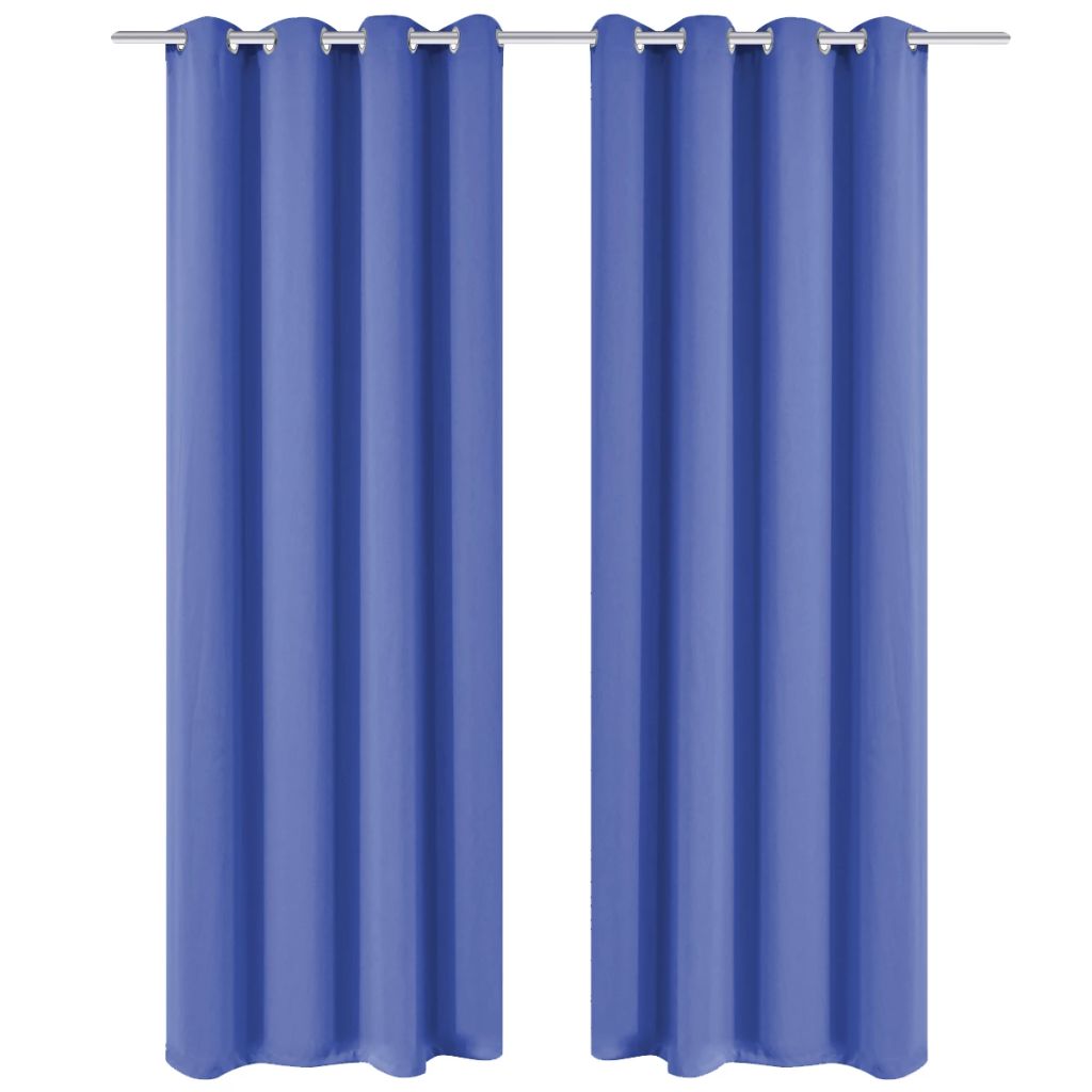 Blackout Curtain with Metal Eyelets 270x245 cm Blue
