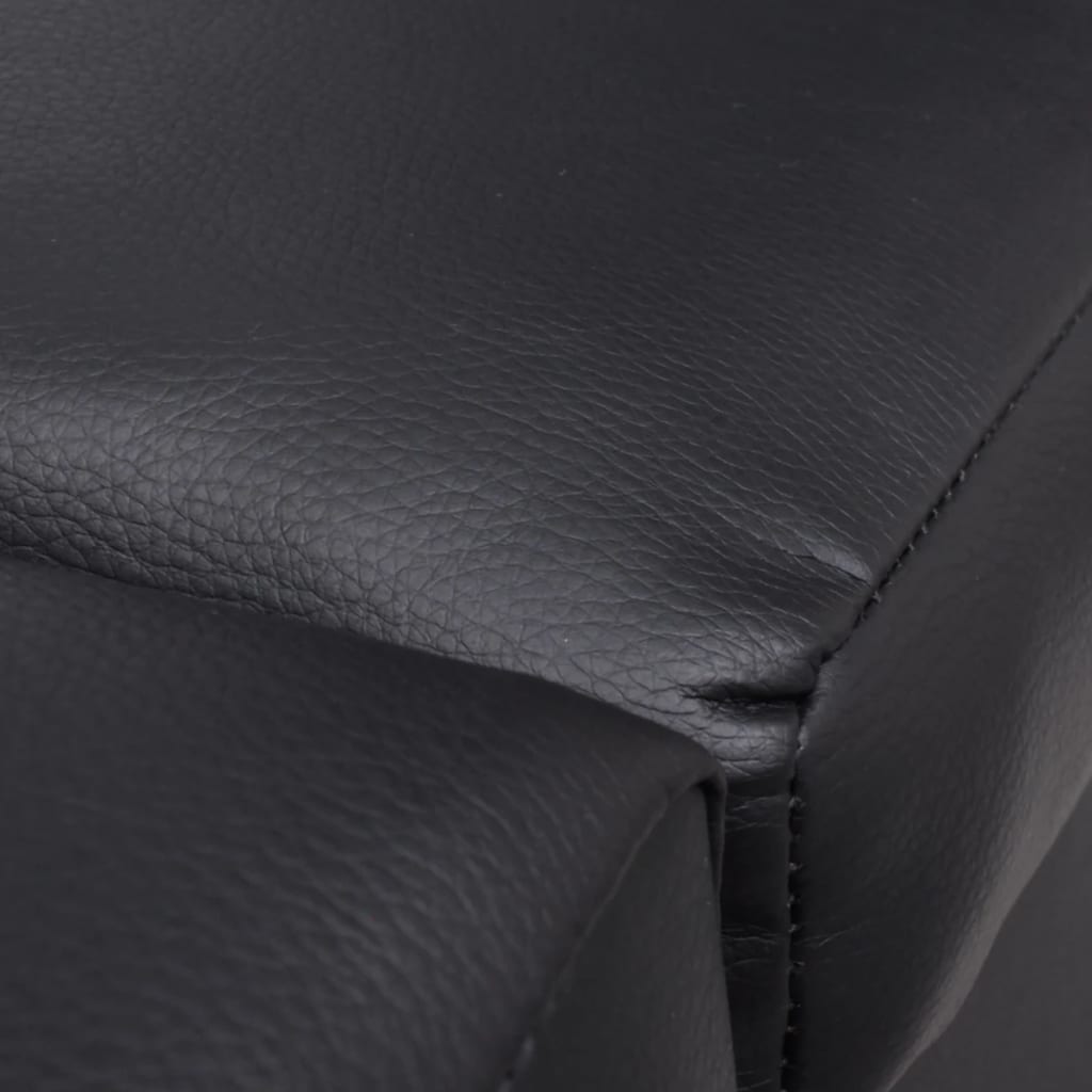 Chaise Longue Black Faux Leather