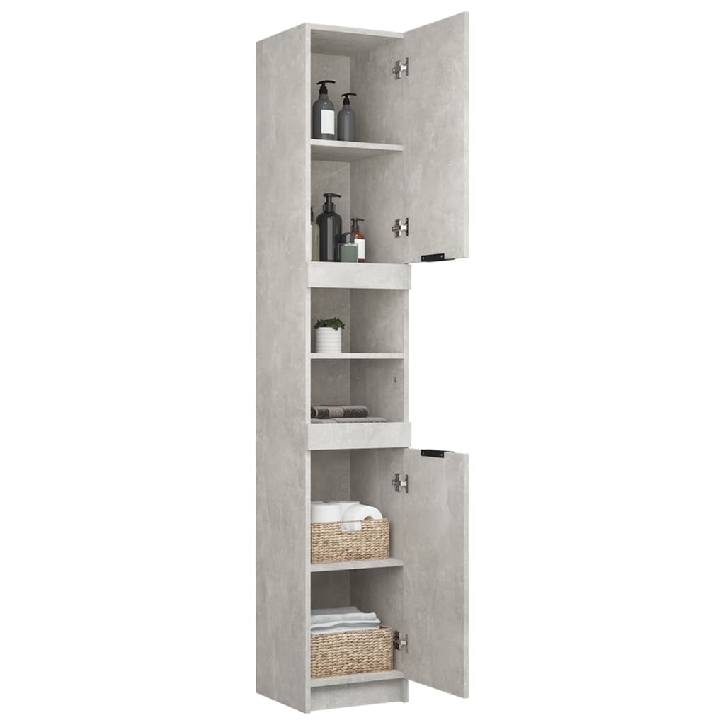 Bathroom Cabinet Concrete Grey 32x34x188.5 cm Engineered Wood