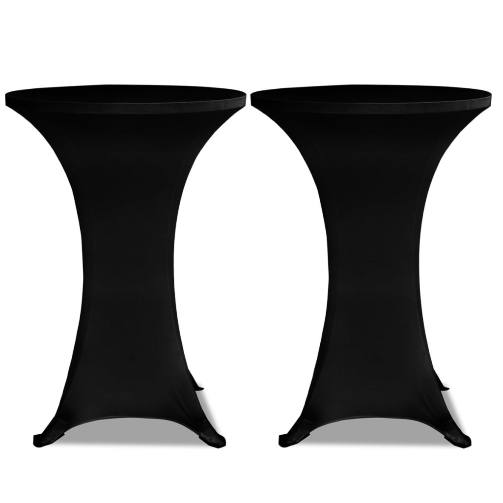 2 x Tischhusse für Stehtisch Stretchhusse Ø70 cm schwarz