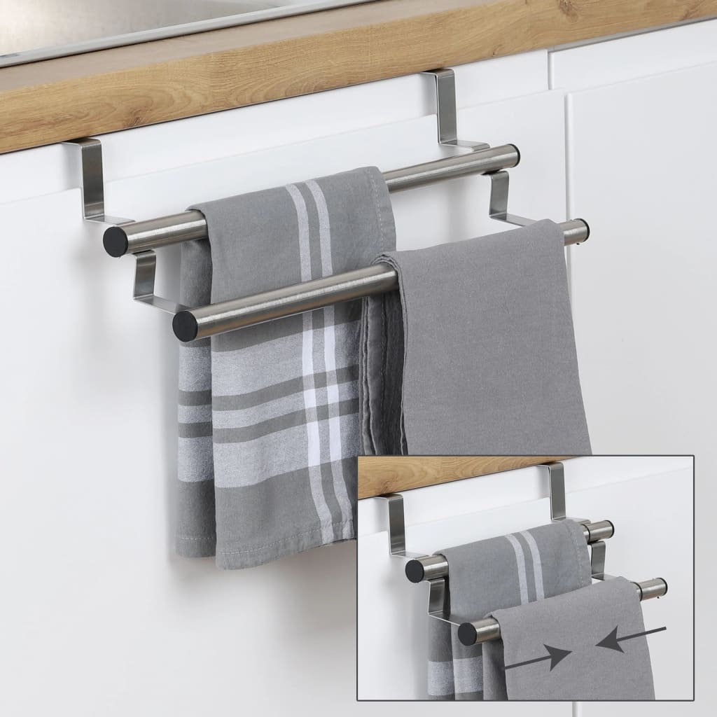 HI Extendable Dishcloth Hanger Silver