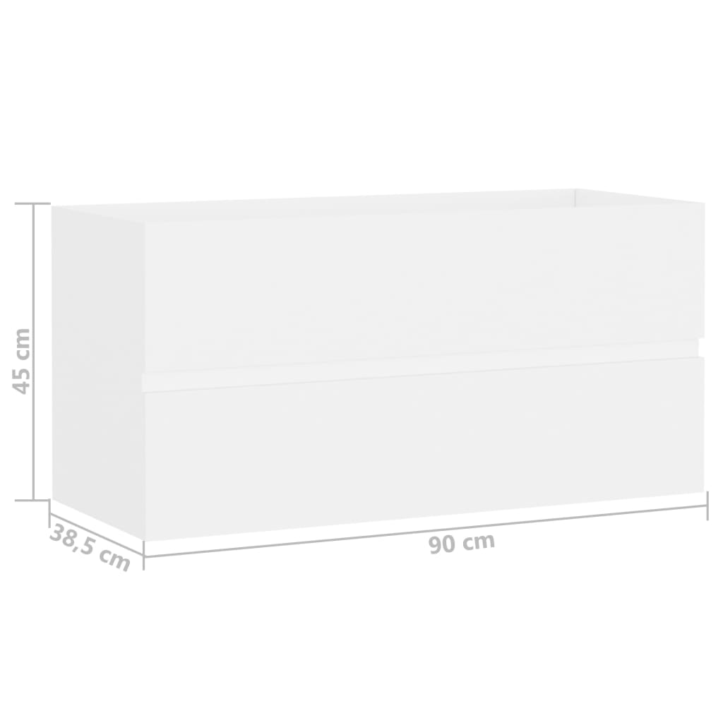 Armoire d'évier Blanc 90x38,5x45 cm Bois d'ingénierie
