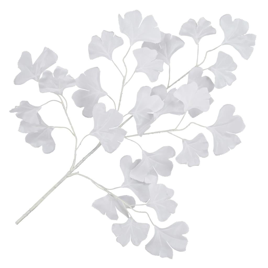 Künstliche Blätter Ginko 10 Stk. Weiss 65 cm