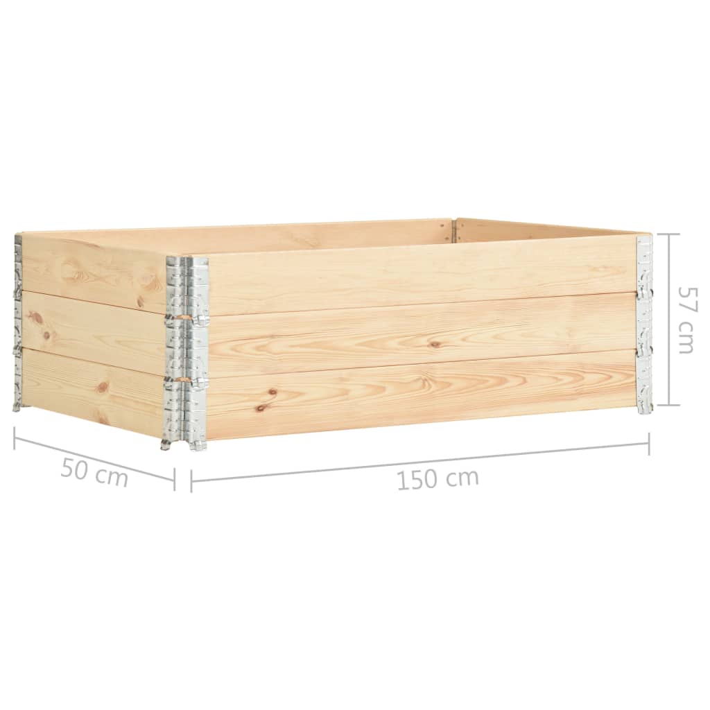 Paletten-Aufsatzrahmen 3 Stk. 50×150 cm Kiefern-Massivholz