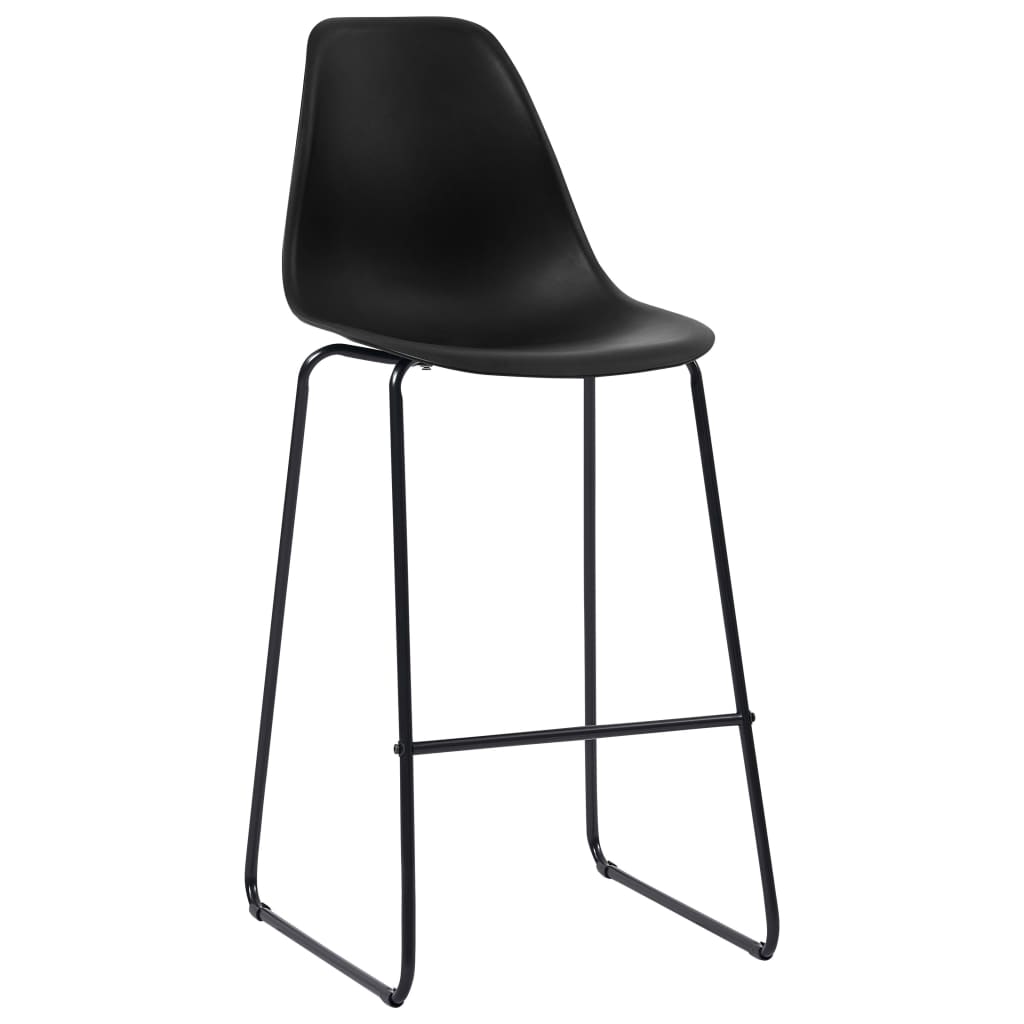 Bar Chairs 6 pcs Black Plastic