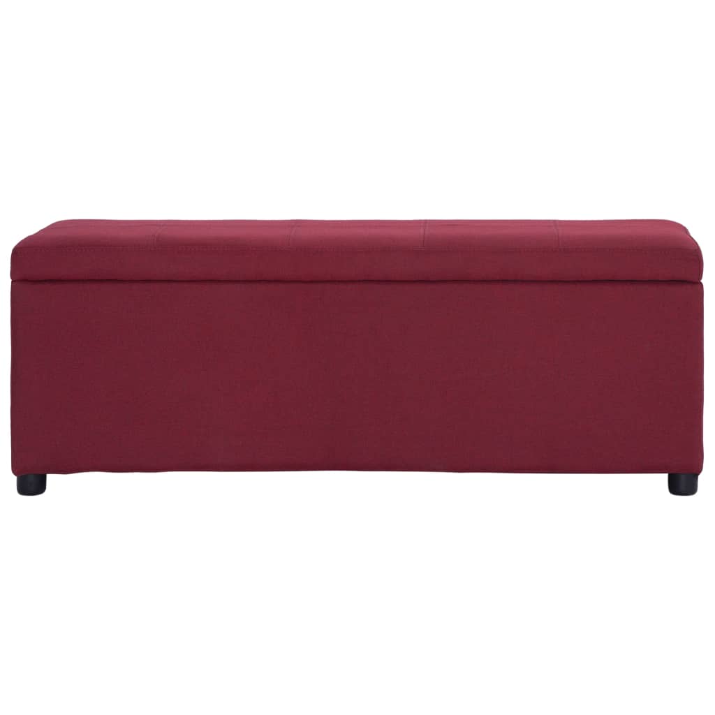 Bank mit Staufach 116 cm Weinrot Polyester 