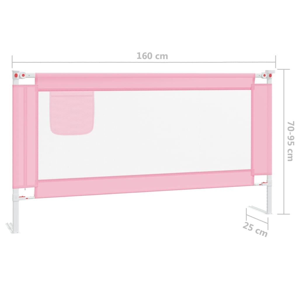 Barrière de sécurité de lit d'enfant Rose 160x25 cm Tissu