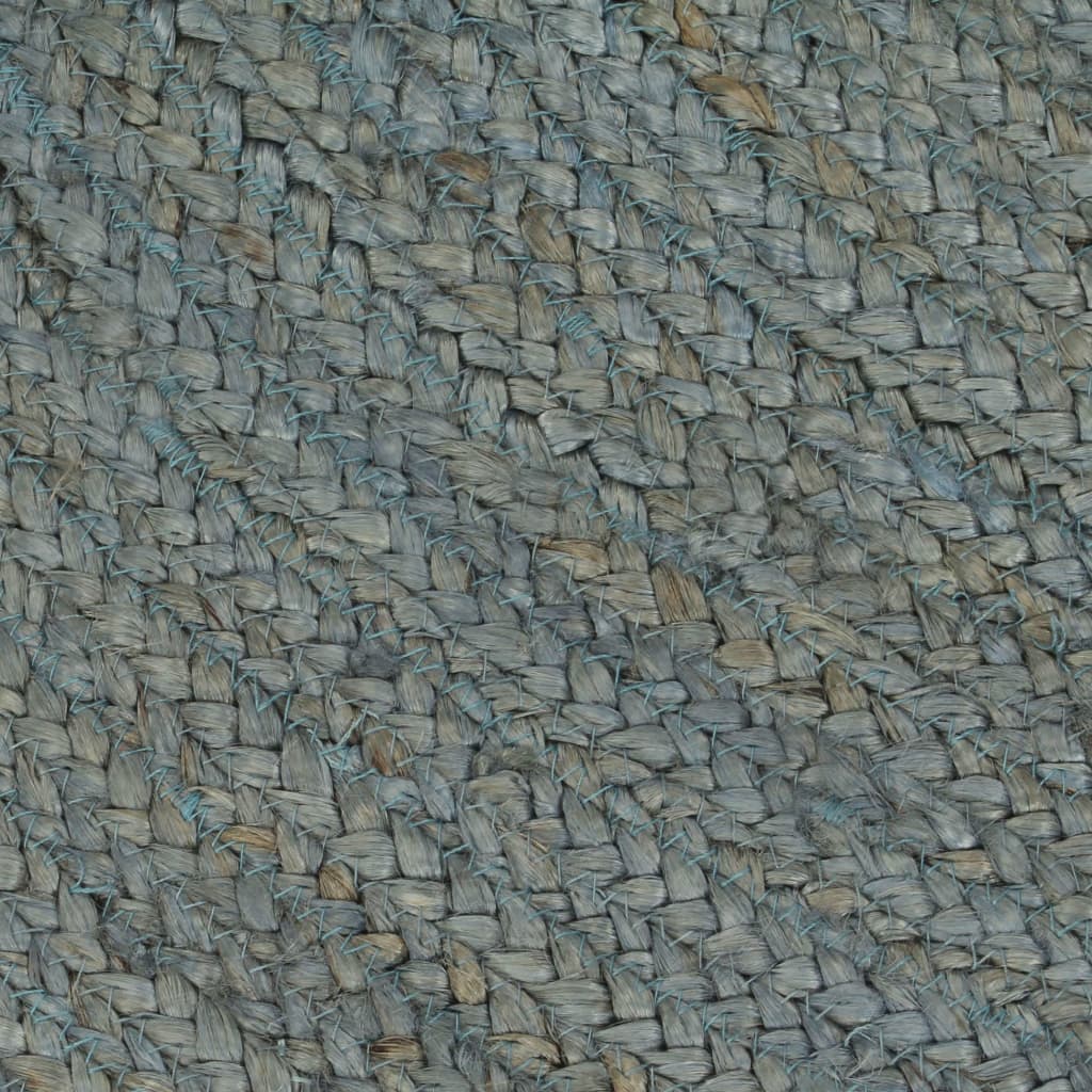  Teppich Handgefertigt Jute Rund 90 cm Olivgrün