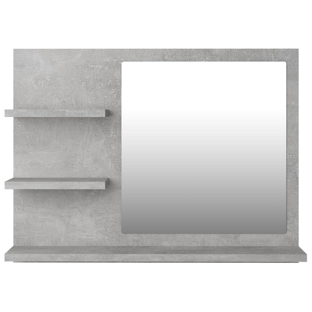 Bathroom Mirror Concrete Grey 60x10.5x45 cm Engineered Wood