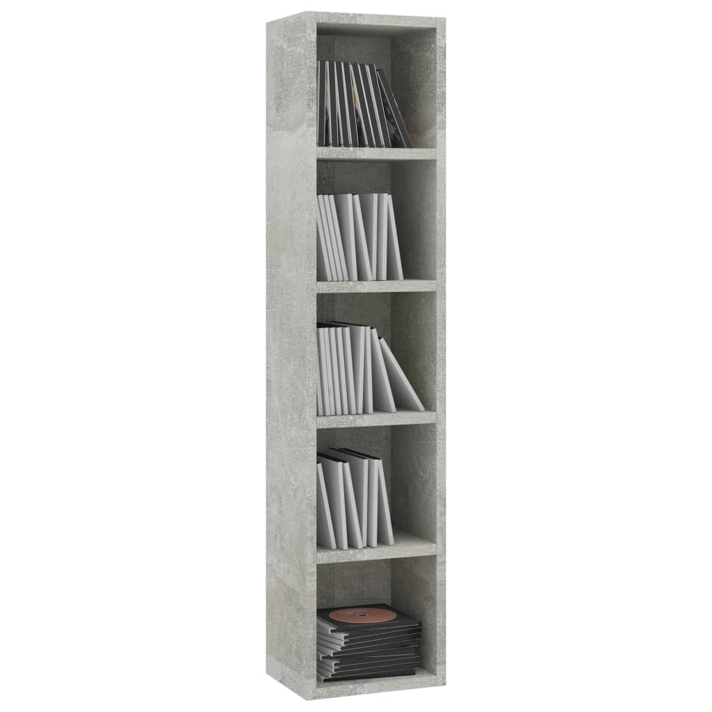 CD Cabinet Concrete Grey 21x16x93.5 cm Engineered Wood