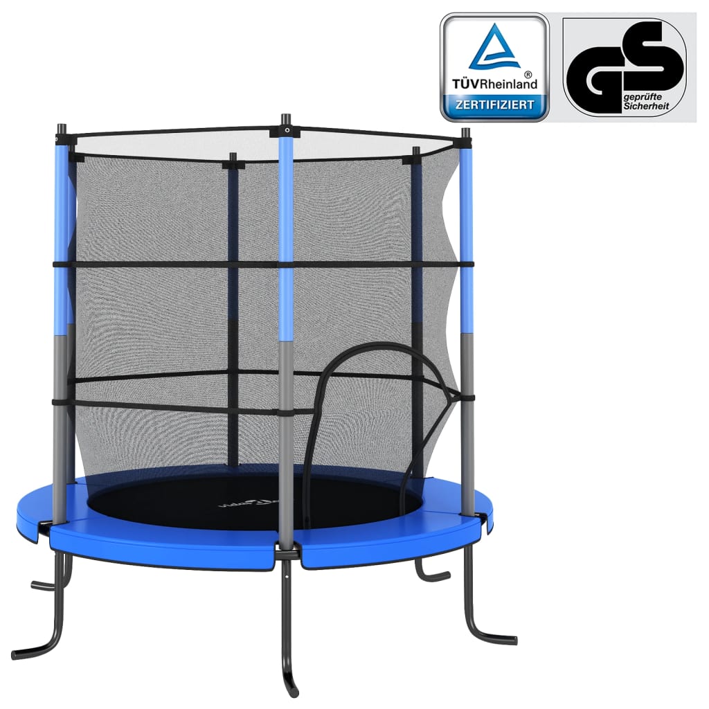 Trampoline with Safety Net Round 140x160 cm Blue