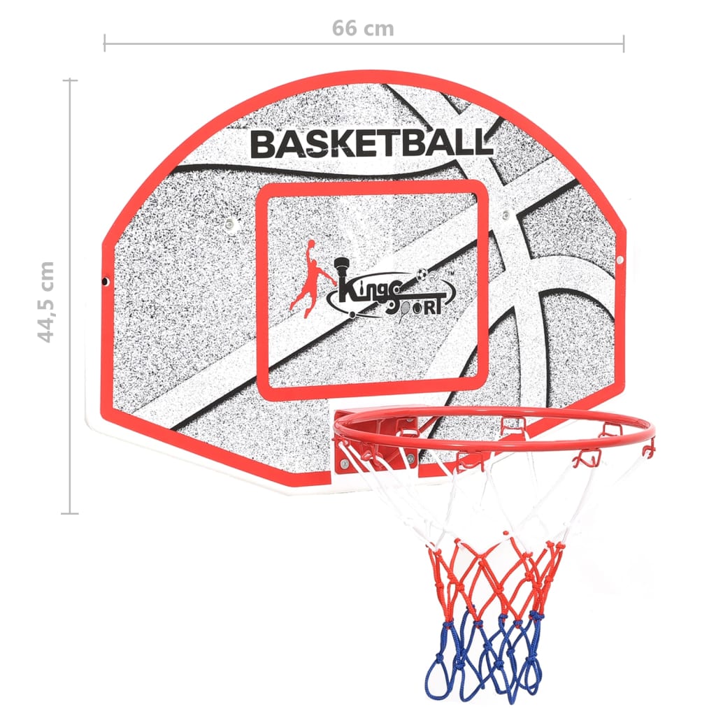 5-tlg. Basketball-Set zur Wandmontage 66x44,5 cm