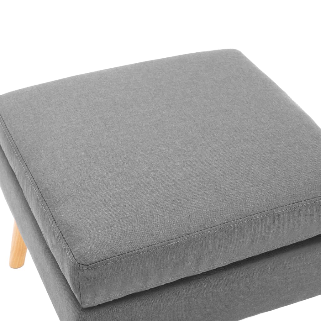 Footstool Light Grey Fabric