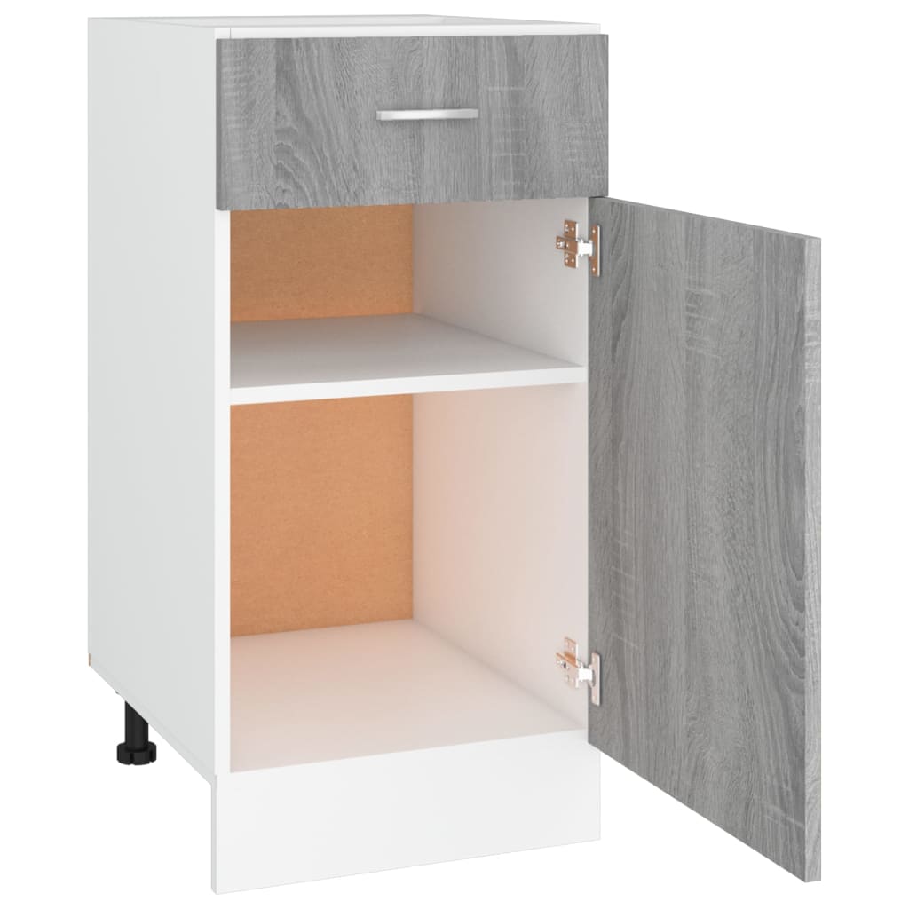 Drawer Bottom Cabinet Grey Sonoma 40x46x81.5 cm Engineered Wood